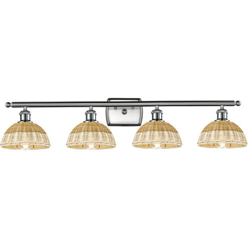 Ballston Bristol Natural II 4 Light 37.5 inch Brushed Satin Nickel Bath Vanity Light Wall Light