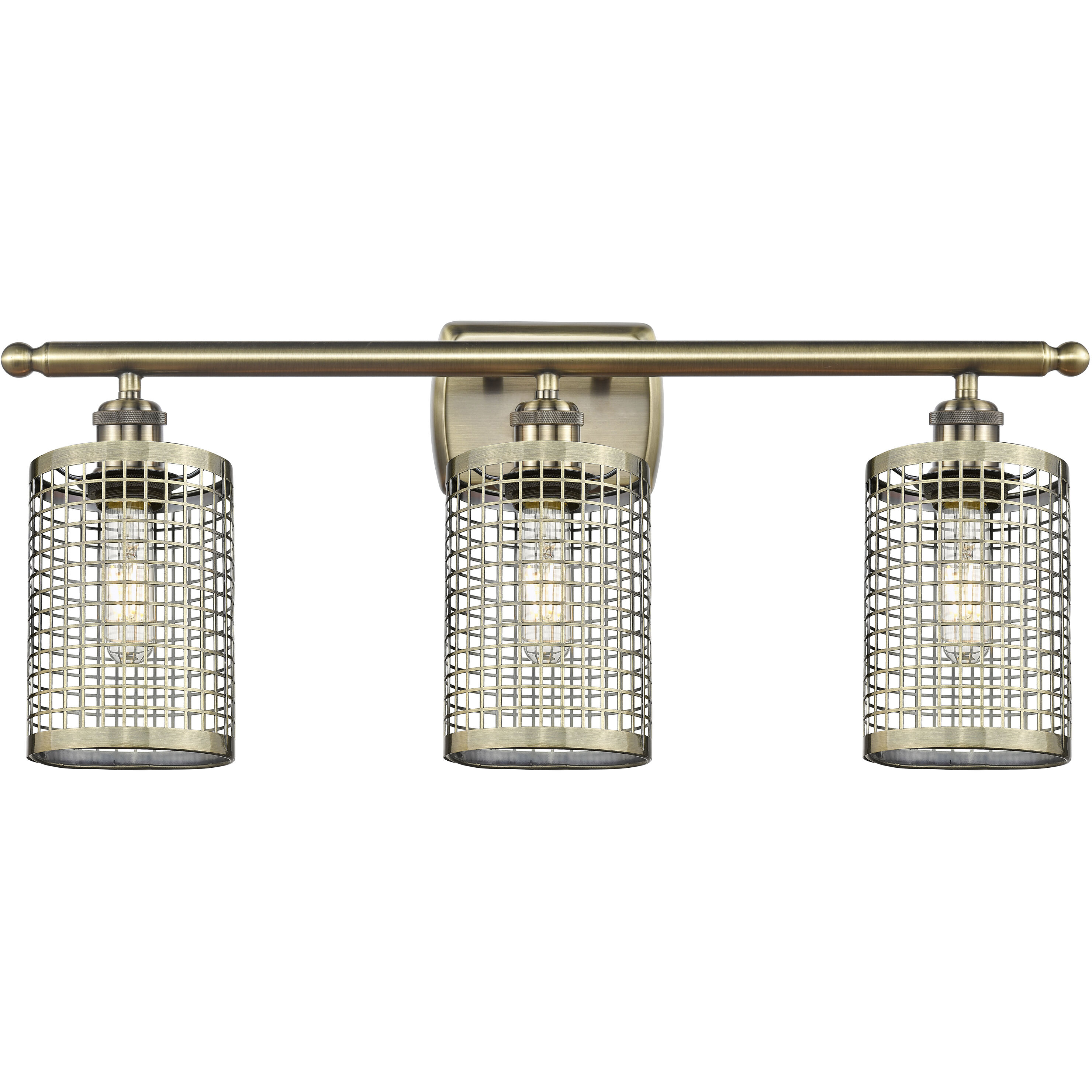 Nestbrook 3 Light 26 inch Antique Brass Bath Vanity Light Wall Light