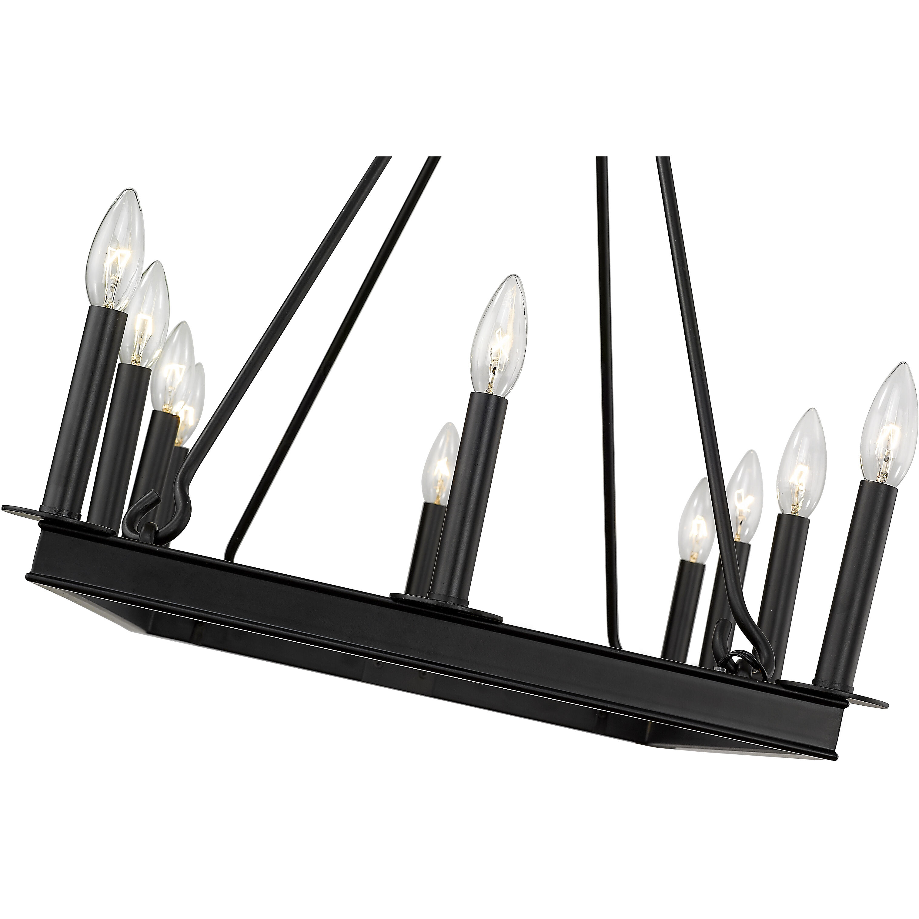 Barclay 10 Light 34 inch Matte Black Linear Chandelier Ceiling Light
