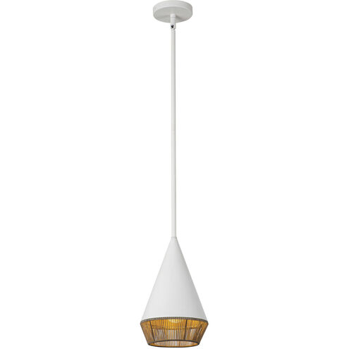 Alora Mood Daphne 1 Light 7.13 inch White and Brown Cotton Rope Pendant Ceiling Light