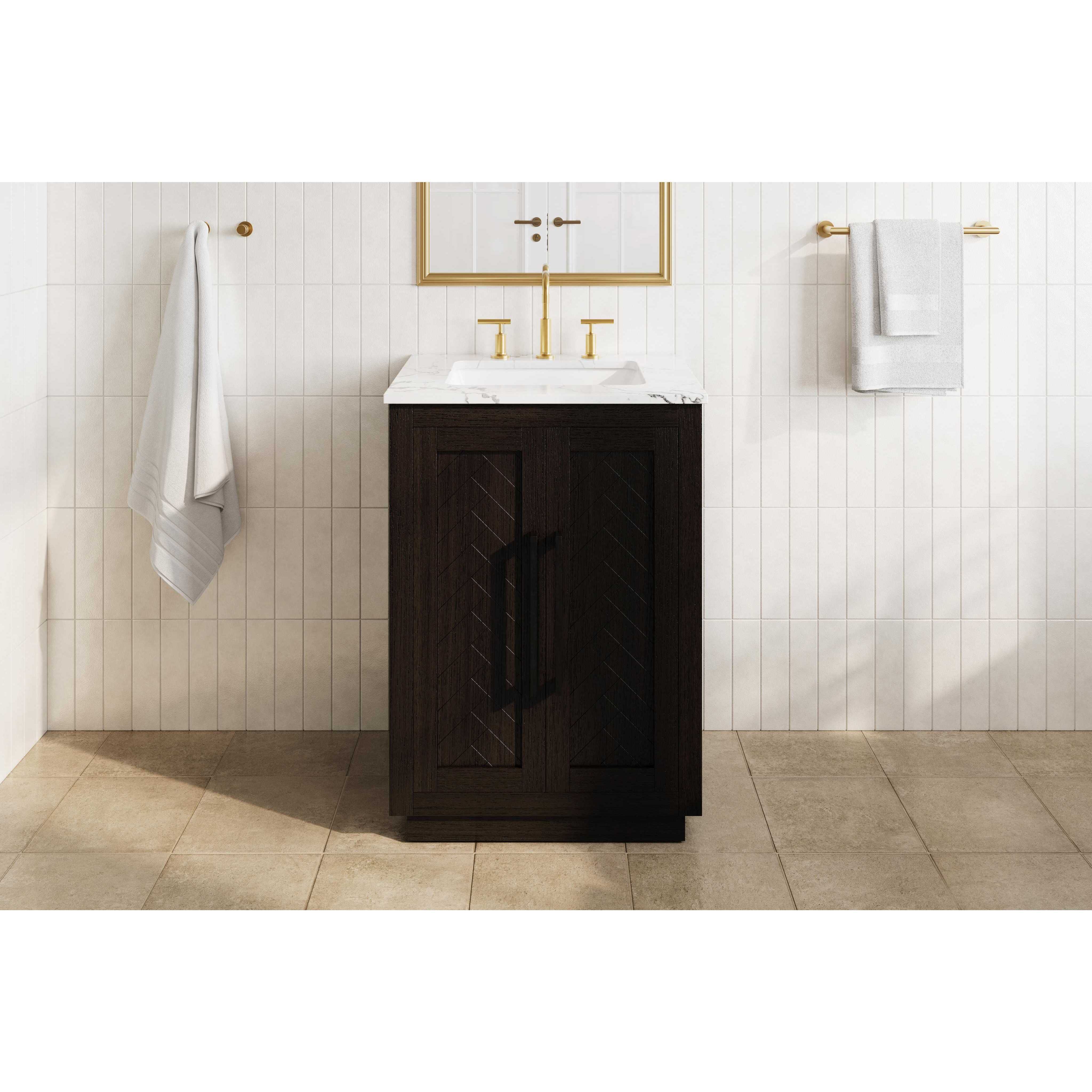 Chase 24 X 34 inch Chocolate Oak Bathroom Vanity Cabinet