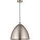 Edison Dome LED 16 inch Brushed Satin Nickel Mini Pendant Ceiling Light