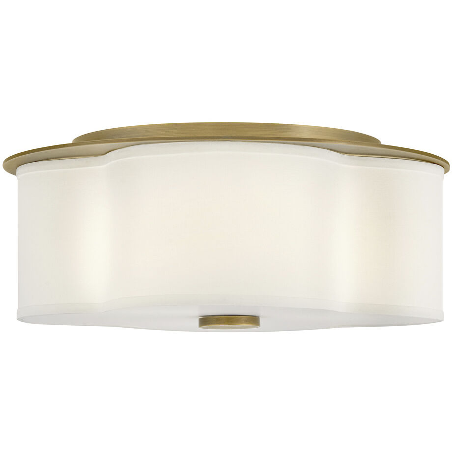 Delaney 3 Light 20 inch Heritage Brass Flush Mount Ceiling Light