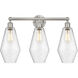 Cindyrella 3 Light 25 inch Brushed Satin Nickel Bath Vanity Light Wall Light in Seedy Glass