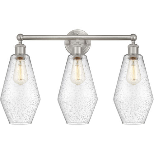 Cindyrella 3 Light 25 inch Brushed Satin Nickel Bath Vanity Light Wall Light in Seedy Glass