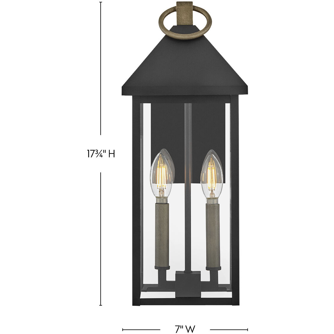Rhett LED 17.75 inch Black Outdoor Wall Mount