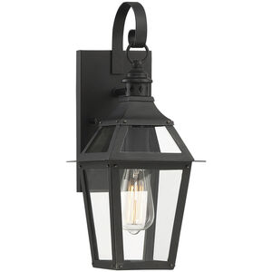 Jackson 1 Light 18 inch Black with Gold Highlights Outdoor Wall Lantern