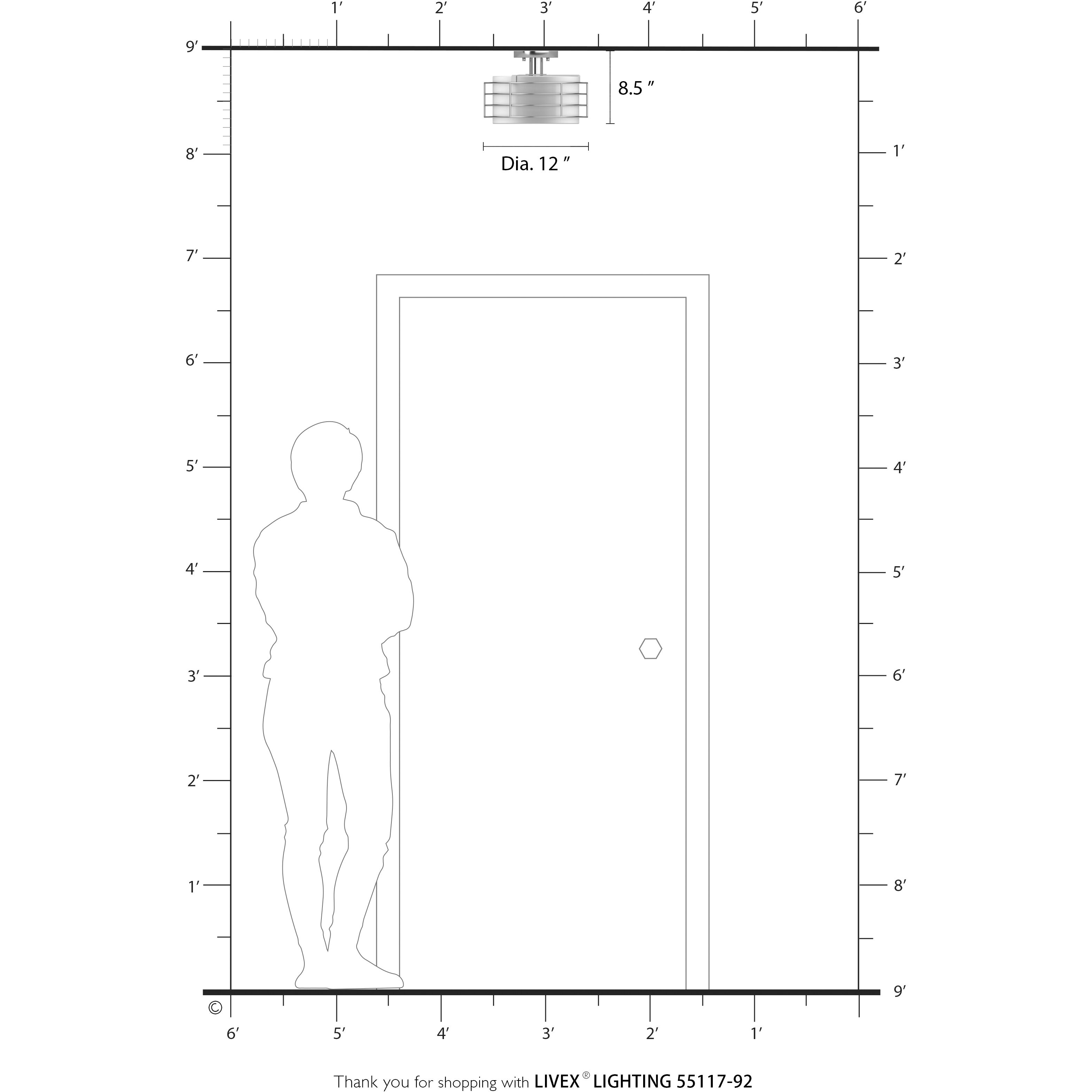 Blanchard 1 Light 12 inch English Bronze Semi Flush Mount Ceiling Light, Medium