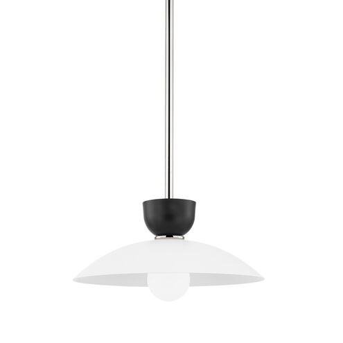 Whitley 1 Light Polished Nickel Pendant Ceiling Light, Small