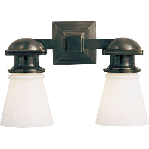 Chapman & Myers Ny Subway 2 Light 14 inch Bronze Double Bath Light Wall Light