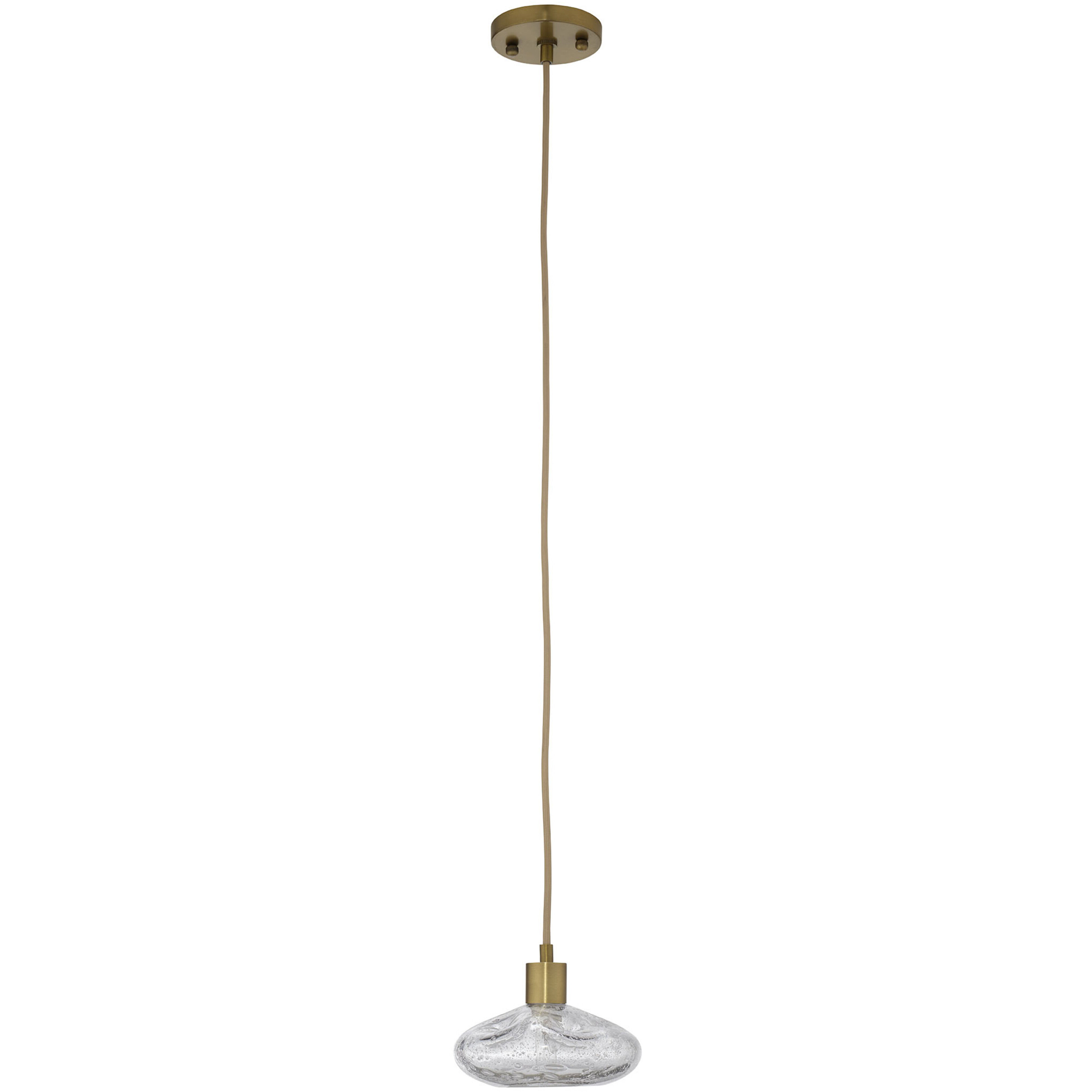 Reservoir 1 Light 7 inch Antique Brass Pendant Ceiling Light, Inline