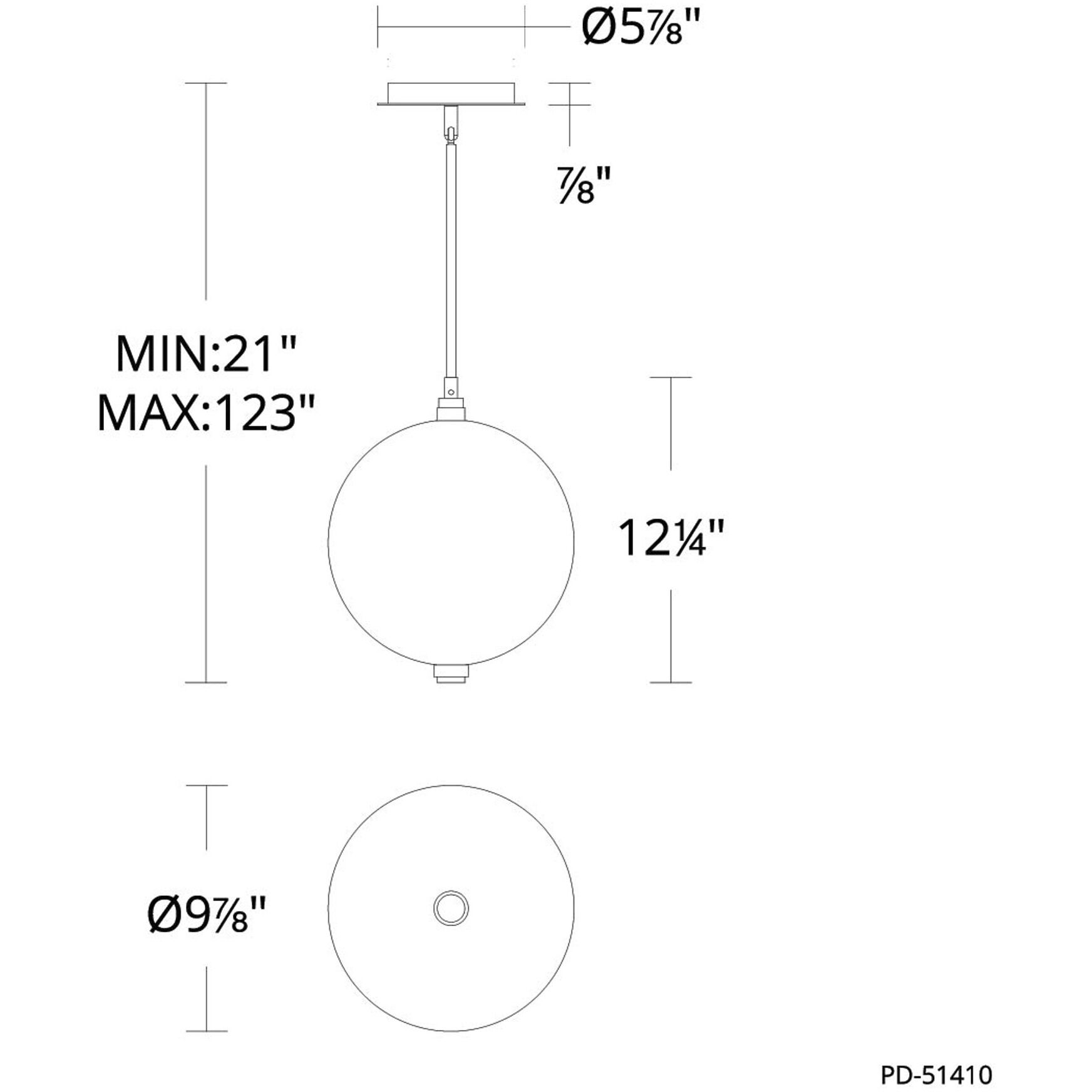 Anakin LED 9.88 inch Black Pendant Ceiling Light, dweLED