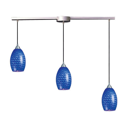 Block Island 3 Light 36 inch Satin Nickel Mini Pendant Ceiling Light