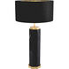 Newman 29.53 inch 40.00 watt Black Marble with Antique Brass Table Lamp Portable Light