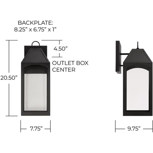 Burton LED 21 inch Black Outdoor Wall Lantern