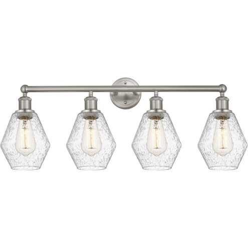 Edison Cindyrella 4 Light 33 inch Brushed Satin Nickel Bath Vanity Light Wall Light in Seedy Glass