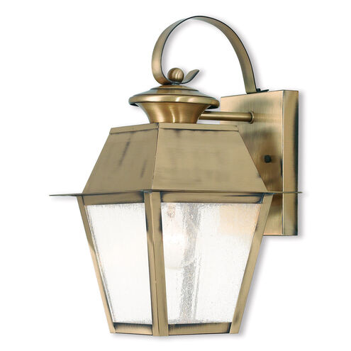 Mansfield 1 Light 13 inch Antique Brass Outdoor Wall Lantern