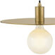 Lulu LED 15 inch Lacquered Brass Pendant Ceiling Light, Semi-Flush Mount
