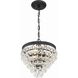 Calypso 3 Light 13 inch Matte Black Chandelier Ceiling Light
