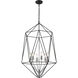 Geo 6 Light 21.5 inch Matte Black and Chrome Chandelier Ceiling Light