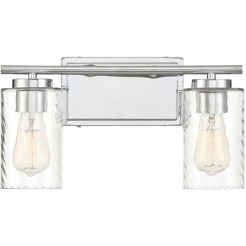 Transitional 2 Light 15 inch Chrome Bathroom Vanity Light Wall Light