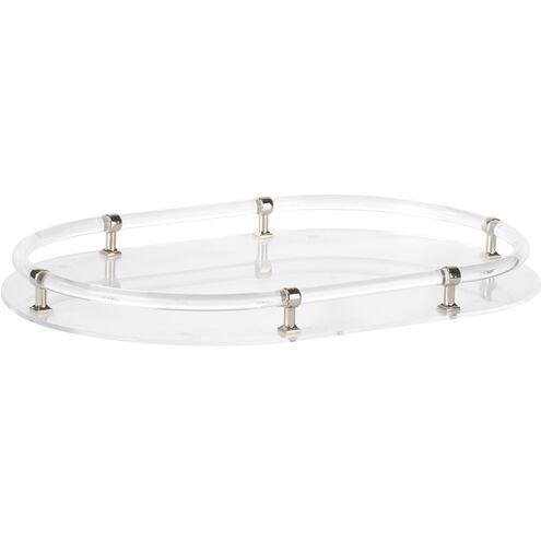 Acrylic Oval Clear and Silver Tray