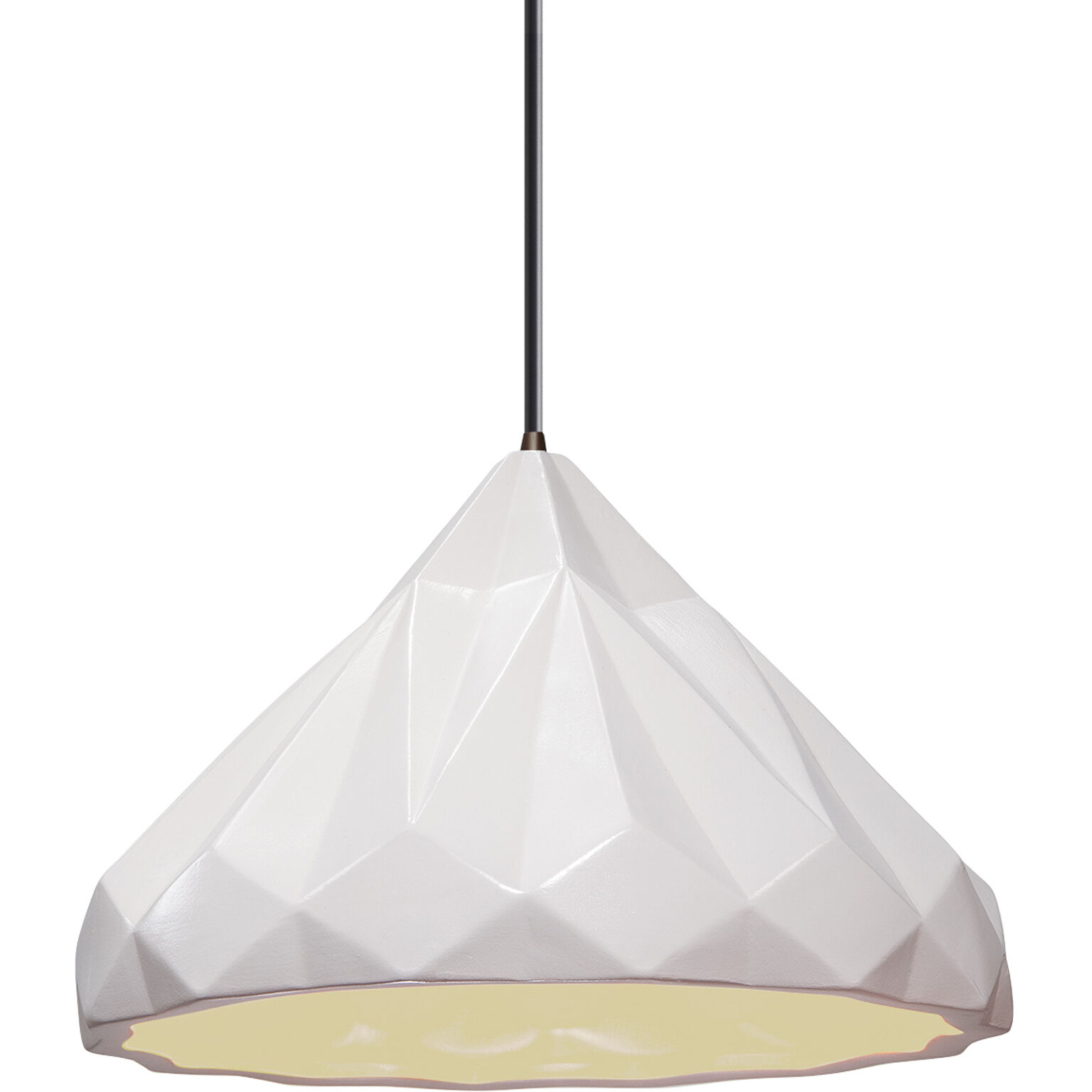 Radiance Collection 1 Light 12 inch Dark Bronze and Matte White and Black Pendant Ceiling Light