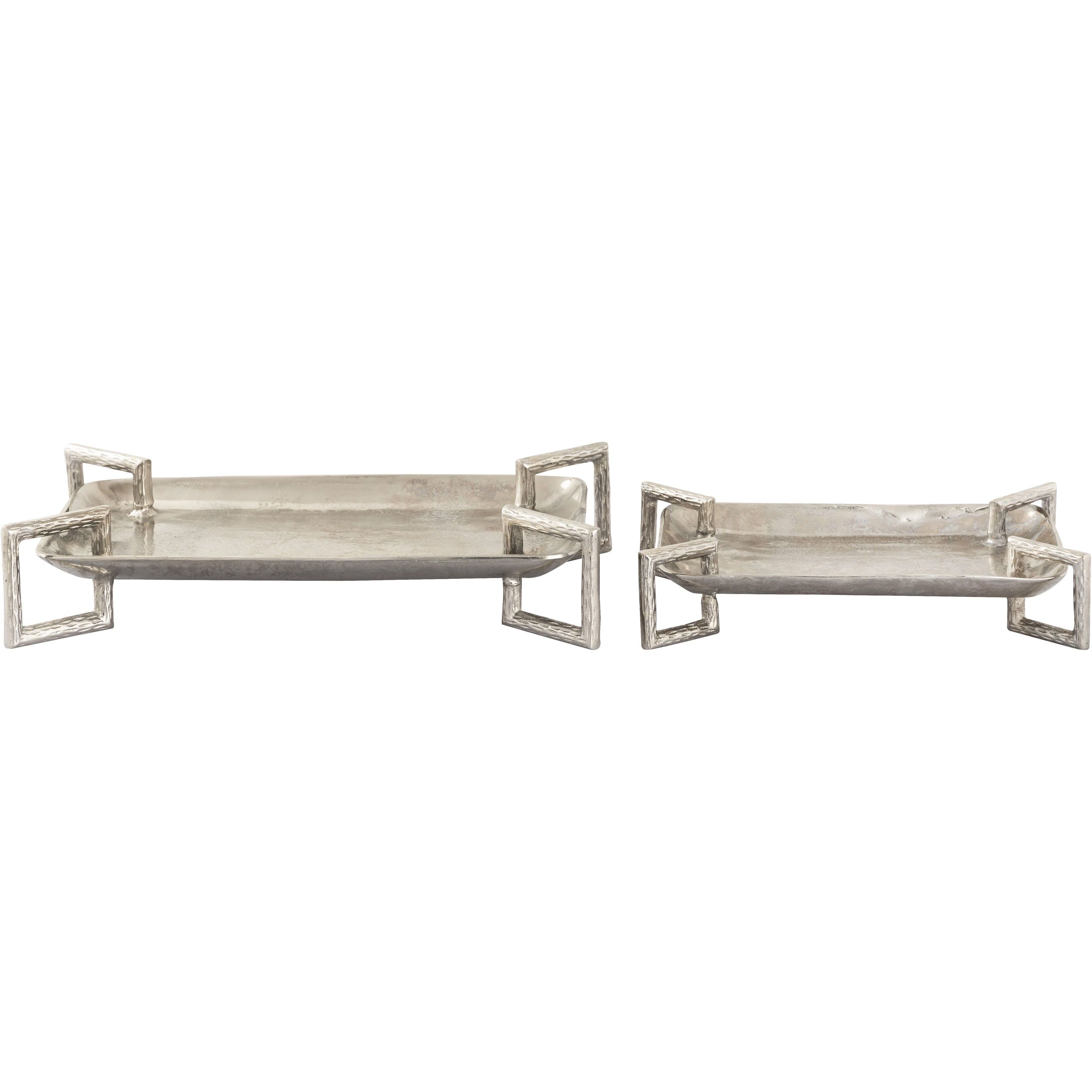 Juniper Polished Silver Tray, Set of 2