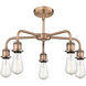Eaton 5 Light 23.5 inch Antique Copper Chandelier Ceiling Light in Clear