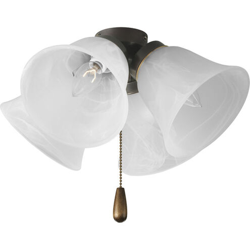 Universal 4 Light Antique Bronze Fan Light Kit in Alabaster Glass