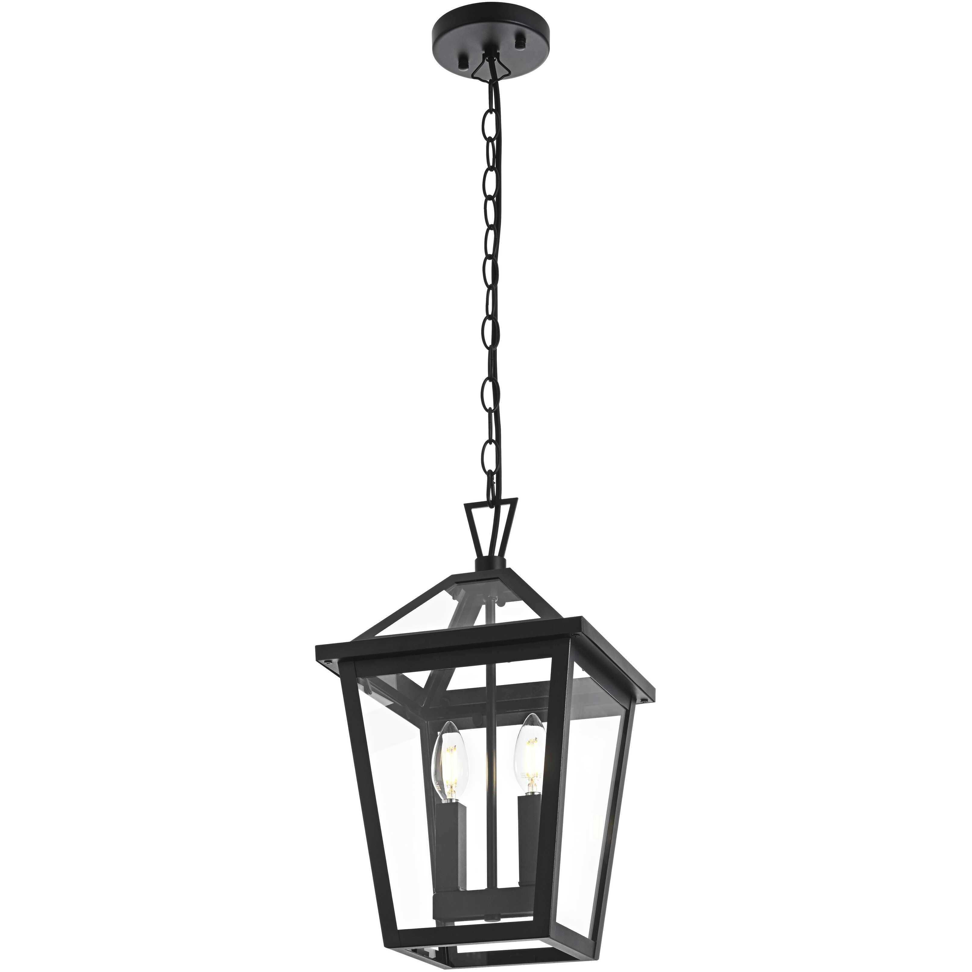 Frankford 2 Light 10 inch Black Outdoor Pendant
