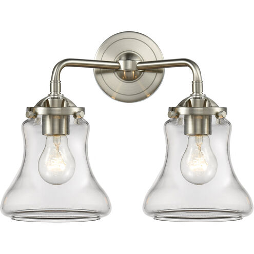 Nouveau Bellmont LED 14 inch Brushed Satin Nickel Bath Vanity Light Wall Light in Clear Glass, Nouveau