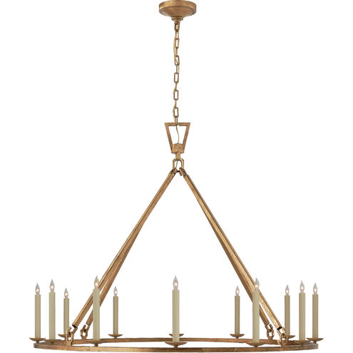 Chapman & Myers Darlana 12 Light 50 inch Gilded Iron Single Ring Chandelier Ceiling Light, Extra Large