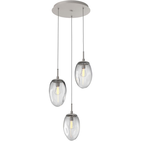 Meteo Incandescent 3 Light Beige Silver Chandelier Ceiling Light, Round Multi-Port