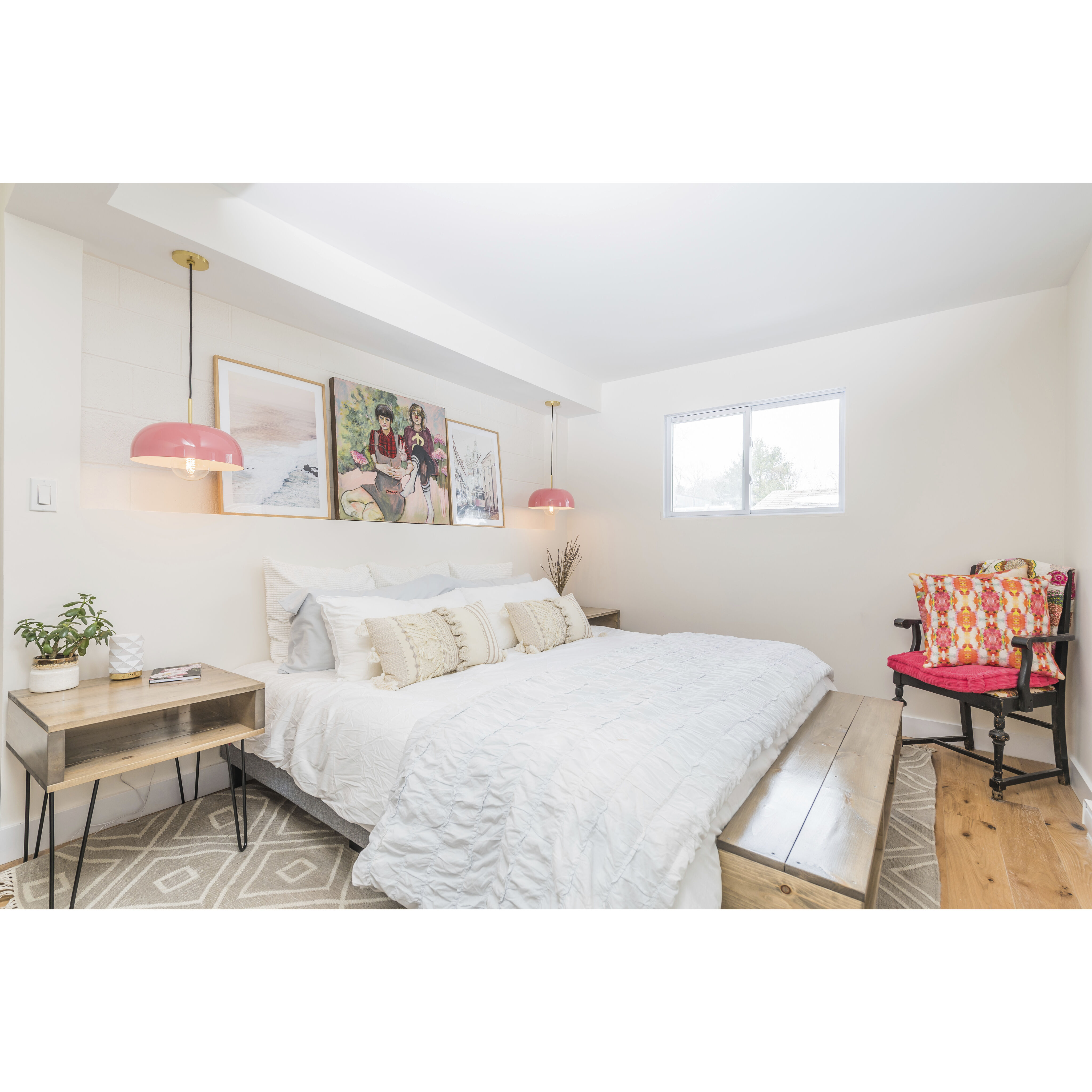 Avery 1 Light 14 inch Aged Brass Pendant Ceiling Light in Aged Brass and Pink