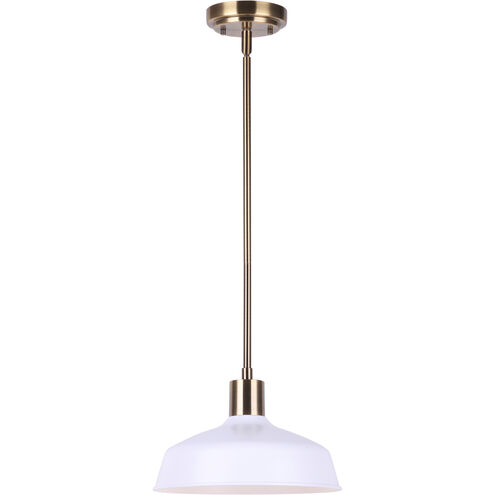 Bello 1 Light 10 inch Gold and White Pendant Lighting Ceiling Light