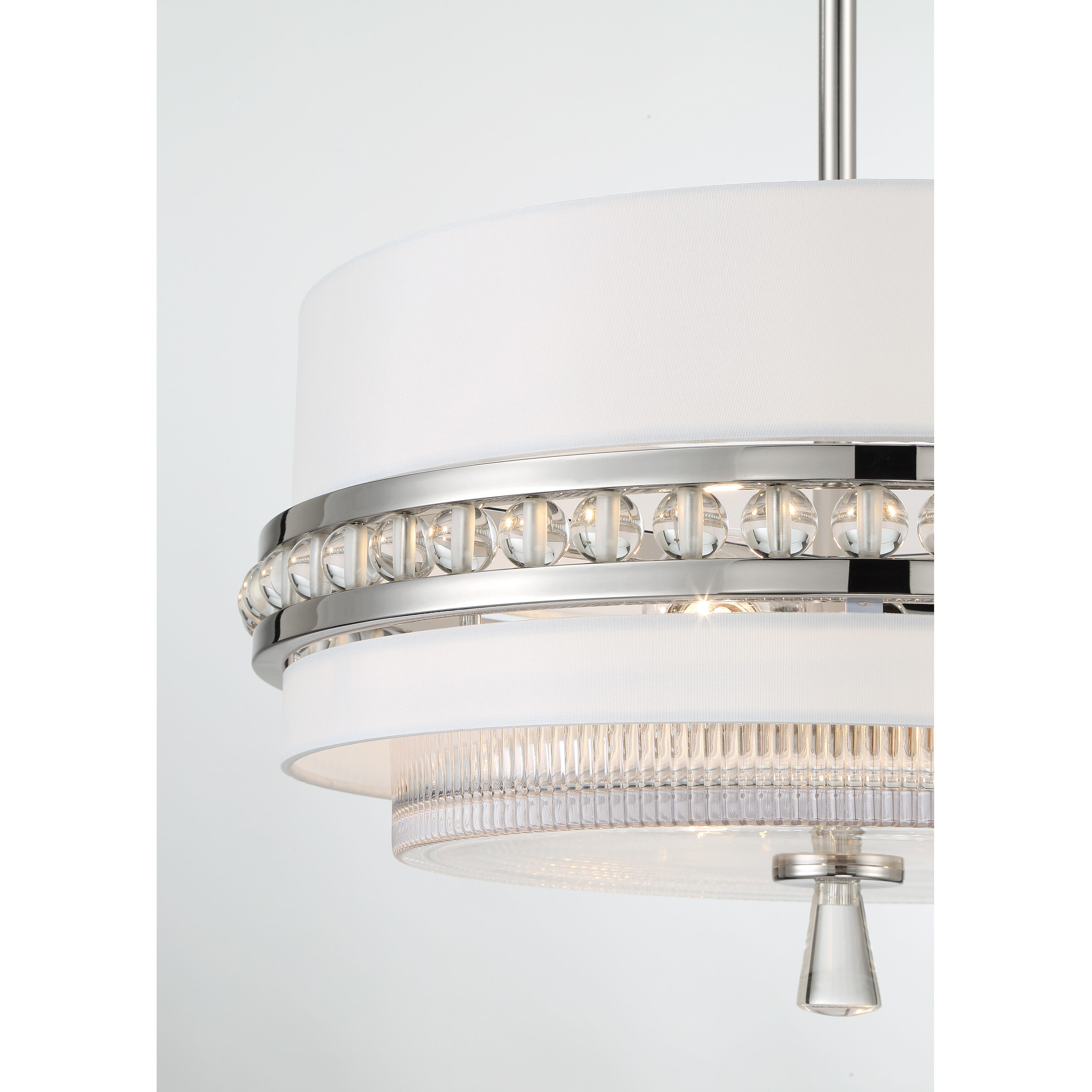 Sutton 3 Light 18.38 inch Polished Nickel Semi Flush And Pendant Ceiling Light