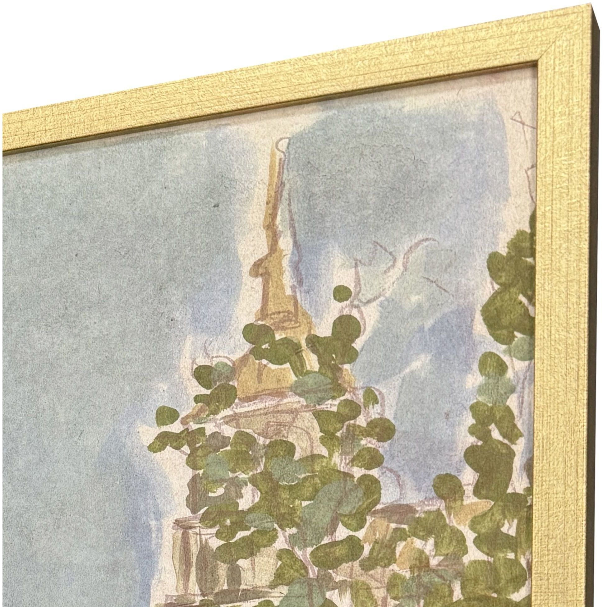 Street Scene Vibes Multi and Blue and Pink and Purple Framed Art