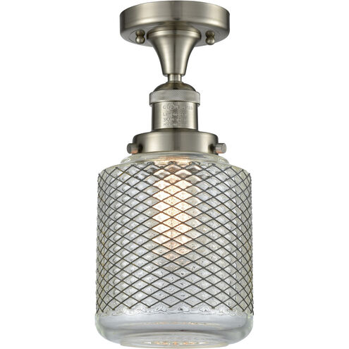 Franklin Restoration Stanton 1 Light 6 inch Brushed Satin Nickel Semi-Flush Mount Ceiling Light, Franklin Restoration