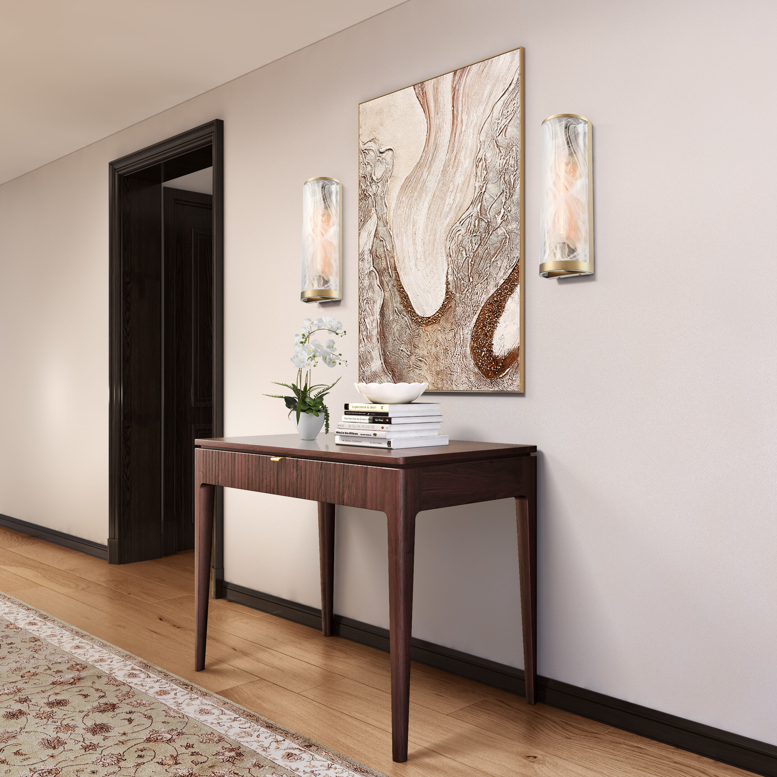 Skye Wall Sconce Wall Light in Brushed Brass