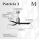 Atlas Patricia-3 42 inch Brushed Nickel with Matte Black Blades Ceiling Fan