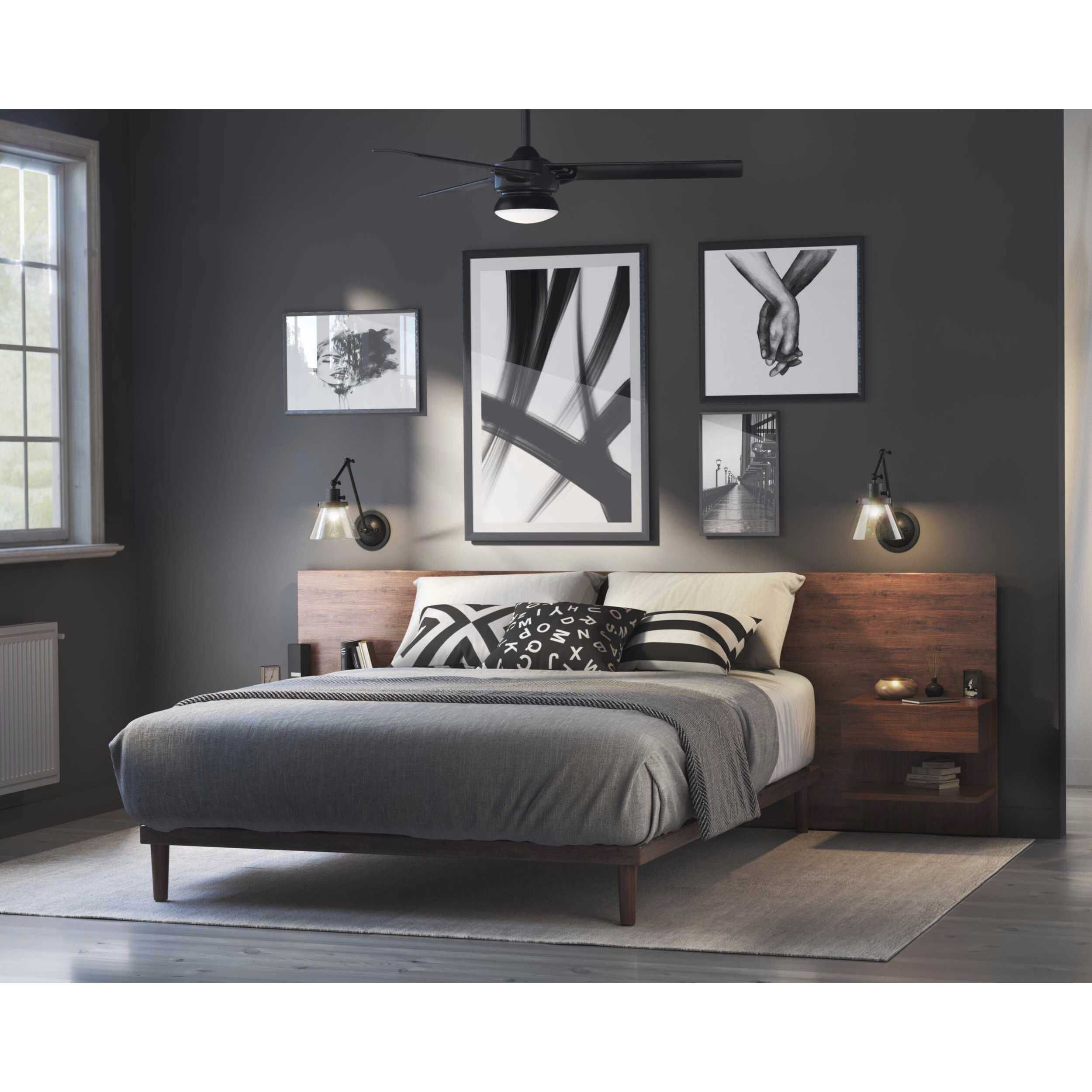 Hinton 18 inch 60.00 watt Matte Black Swing Arm Wall Light