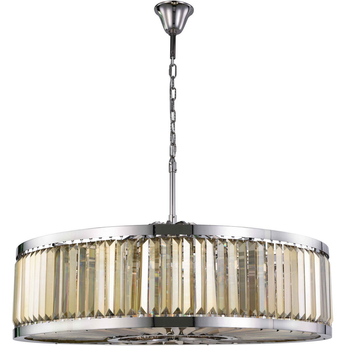 Chelsea 10 Light 43.5 inch Polished Nickel Chandelier Ceiling Light in Golden Teak, Urban Classic
