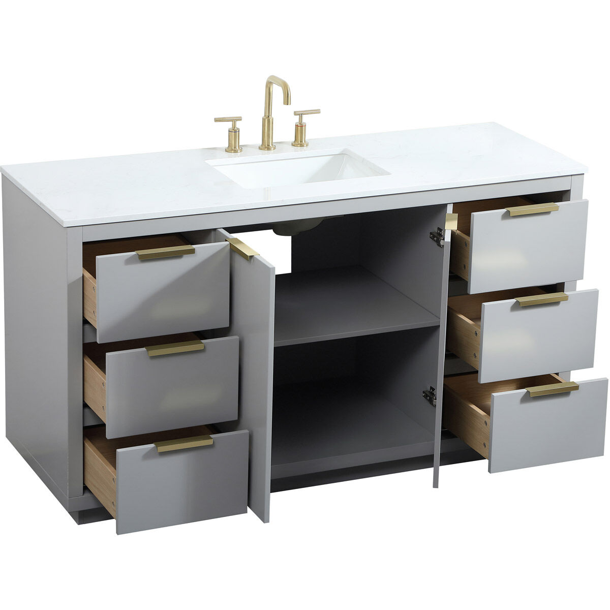 Blake 60 X 22 X 34 inch Grey Vanity Sink Set