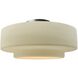 Radiance Collection - Tier 1 Light 14.5 inch Vanilla Gloss and Brushed Nickel Semi-Flush Ceiling Light in Replaceable Bulb, 14.5W x 7.25H, Form+Finish+Function