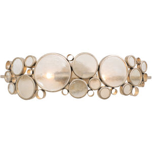 Fascination 2 Light 25 inch Zen Gold Vanity Light Wall Light in Recycled Champagne Bottle Glass