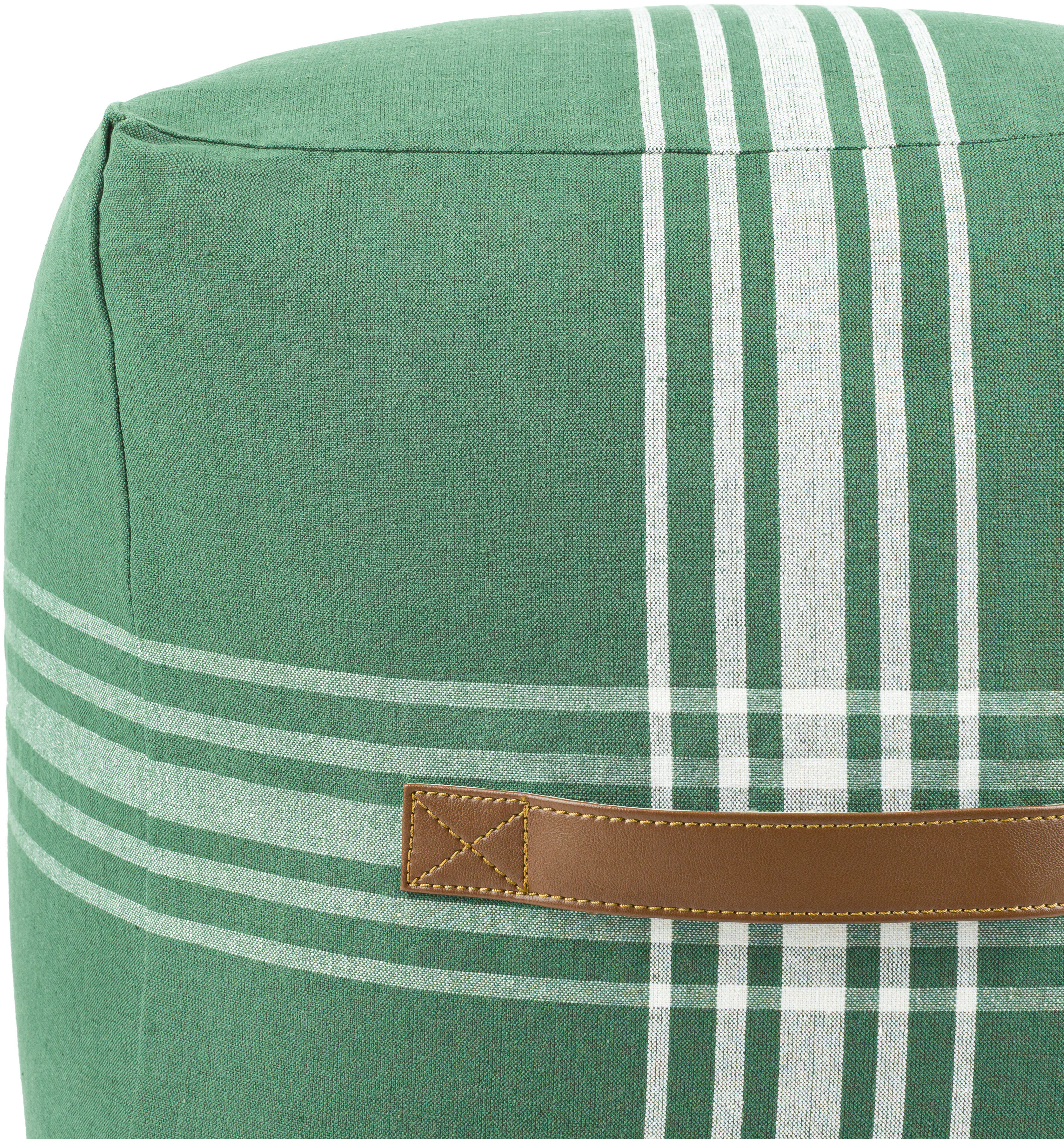 Jackson 16 inch Dark Green Pouf, Cube