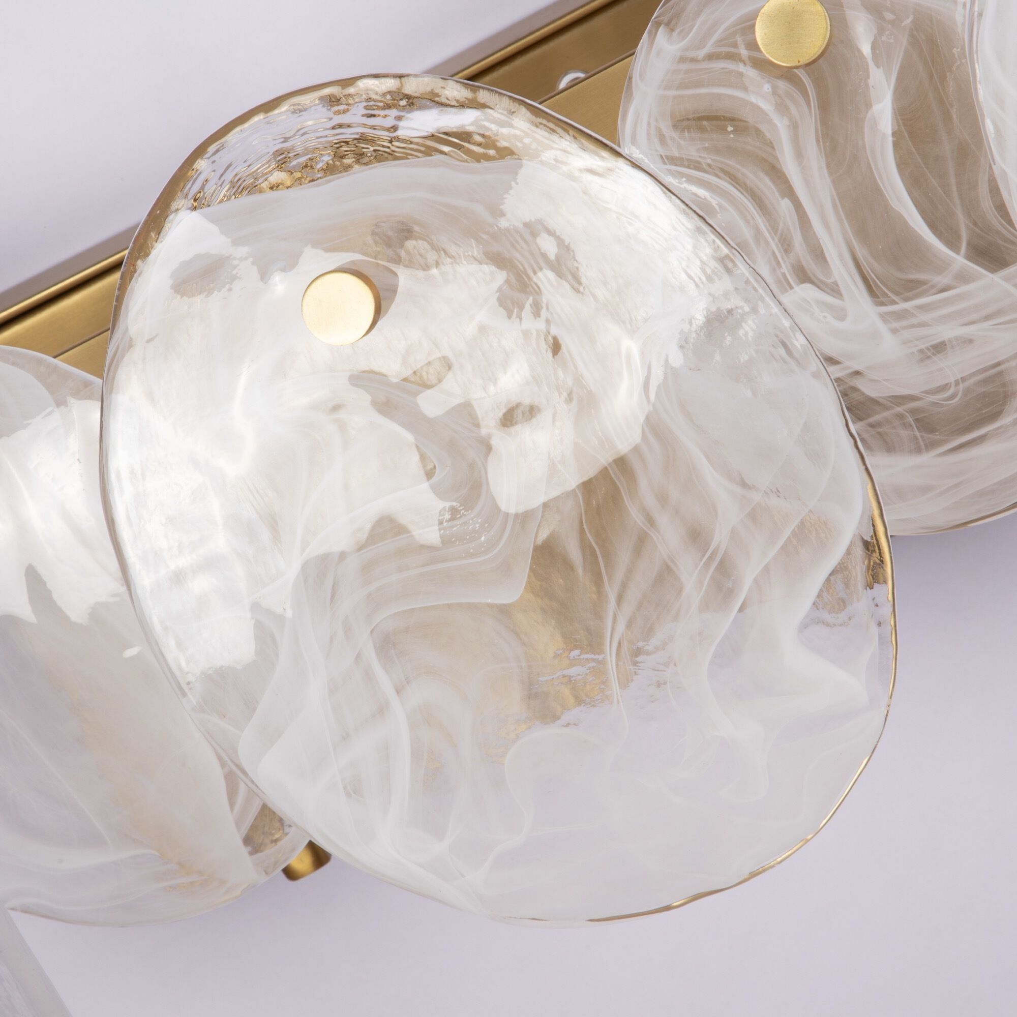 Lily 5 Light 34.64 inch Brushed Brass Bathroom Vanity Wall Light