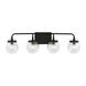 Bryce 4 Light 30 inch Midnight Black Bath Vanity Wall Sconce Wall Light