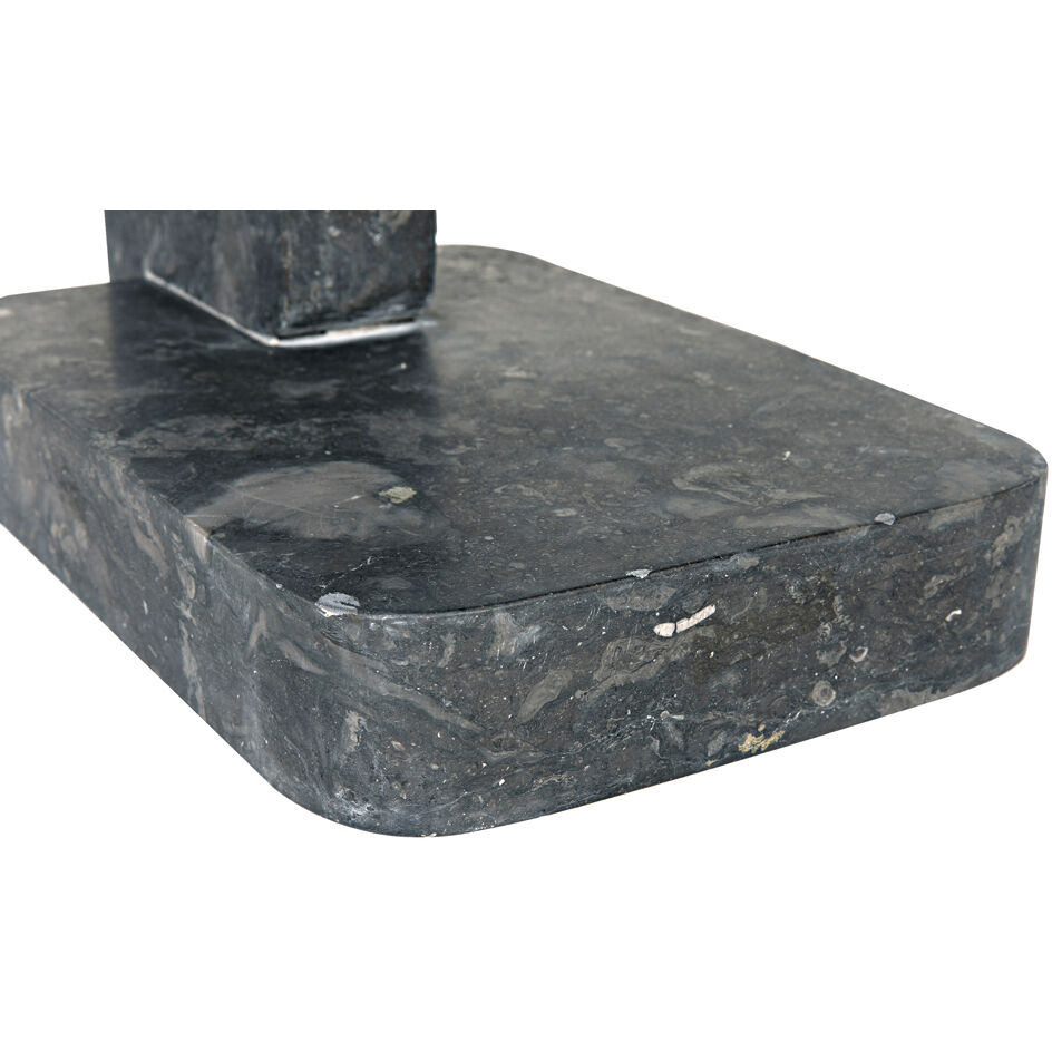 North 22.5 X 20 inch Black Marble Side Table